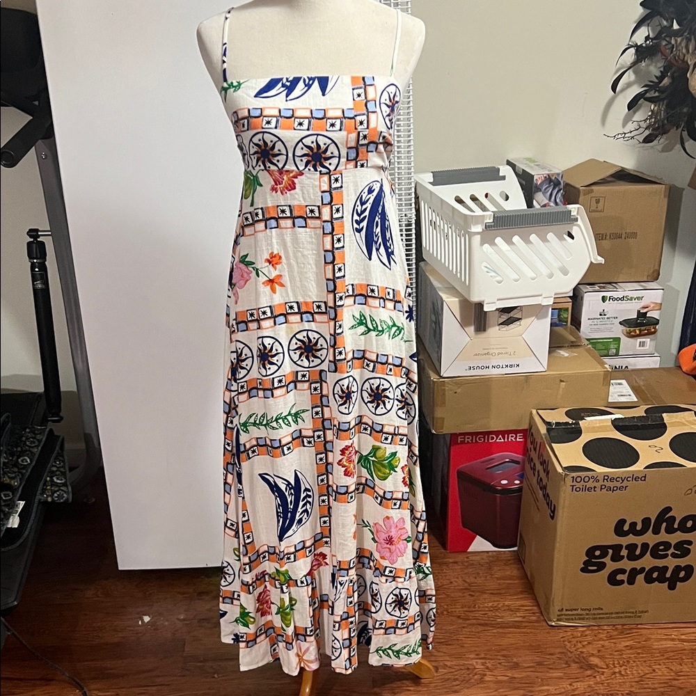 Colorful Geometric Floral Maxi Dress